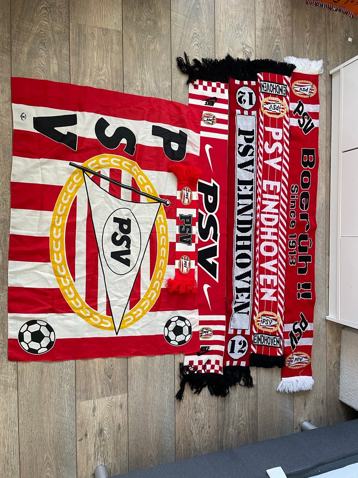 PSV Sjaals en Vlag - Diverse Collectie, Ophalen of Verzenden, Gebruikt, Clubaccessoires