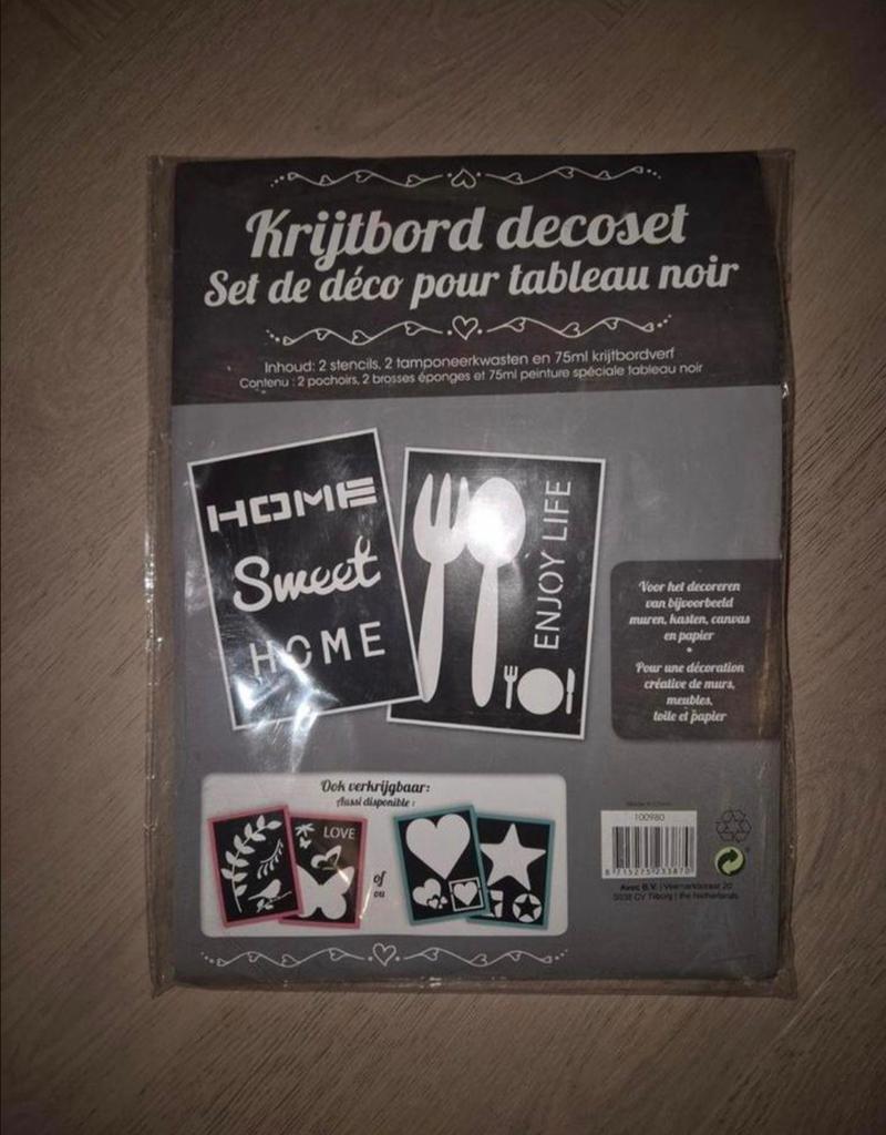 Krijtbord verf set met kwasten en sjablonen - Nieuw!, Zwart, Nieuw, Ophalen of Verzenden, Knutselmateriaal