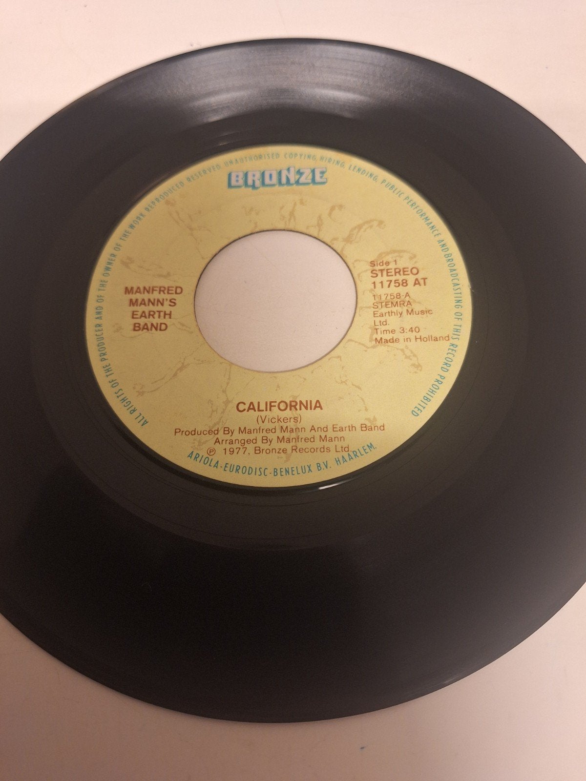 Manfred Mann's Earth Band - California, 1977., Verzenden, 7 inch, Pop