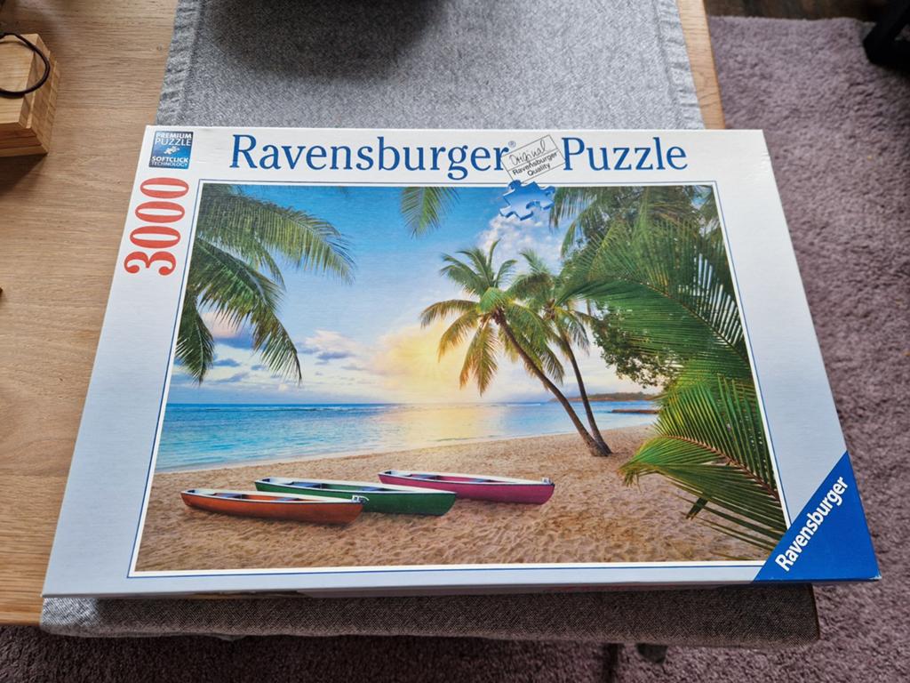 Ravensburger Legpuzzel 3000 stukjes - Tropisch Strand, Hobby en Vrije tijd, Ophalen, Meer dan 1500 stukjes, Zo goed als nieuw
