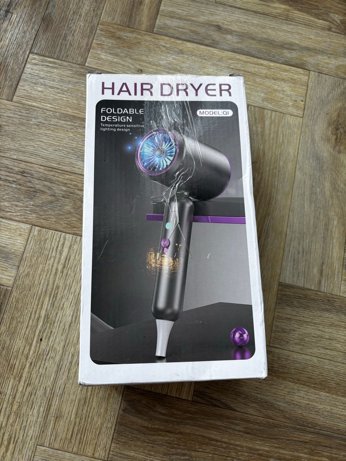 Nieuwe Opvouwbare Haardroger - Model QI - Grijs, Ophalen of Verzenden, Nieuw, Haarverzorging