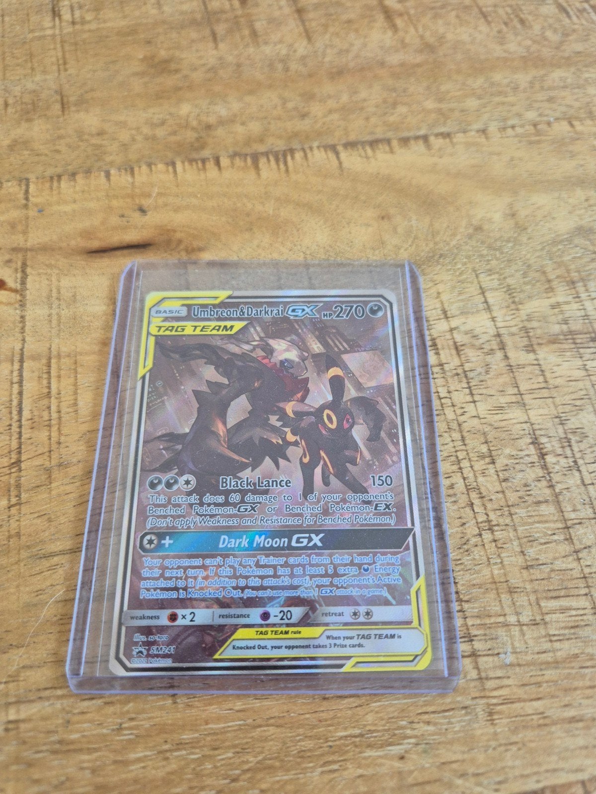 Umbreon & Darkrai GX TAG TEAM promo Pokémon Kaart Near Mint, Ophalen of Verzenden, Zo goed als nieuw, Losse kaart