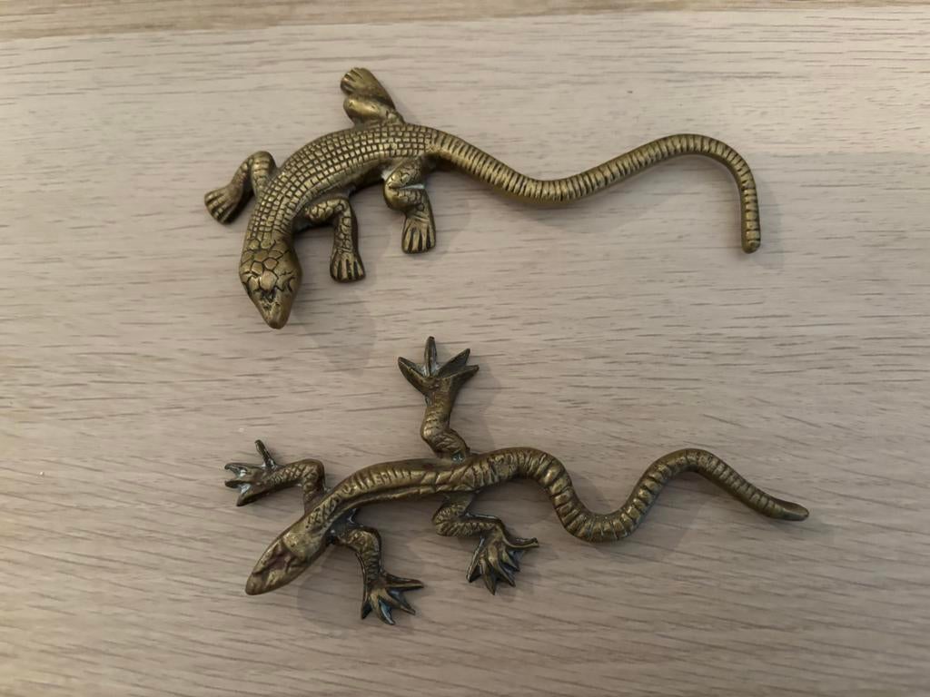 2 vintage messing Salamanders, Ophalen of Verzenden