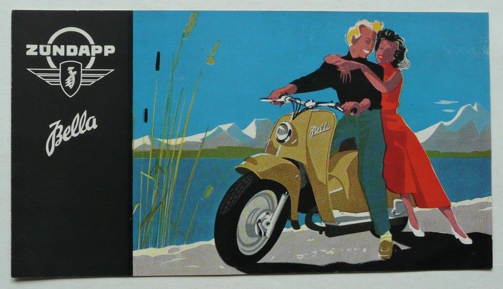 Zündapp Folder met de Bella R 150 (11 x 20 cm./4 blz.), Motoren, Verzenden, Overige merken