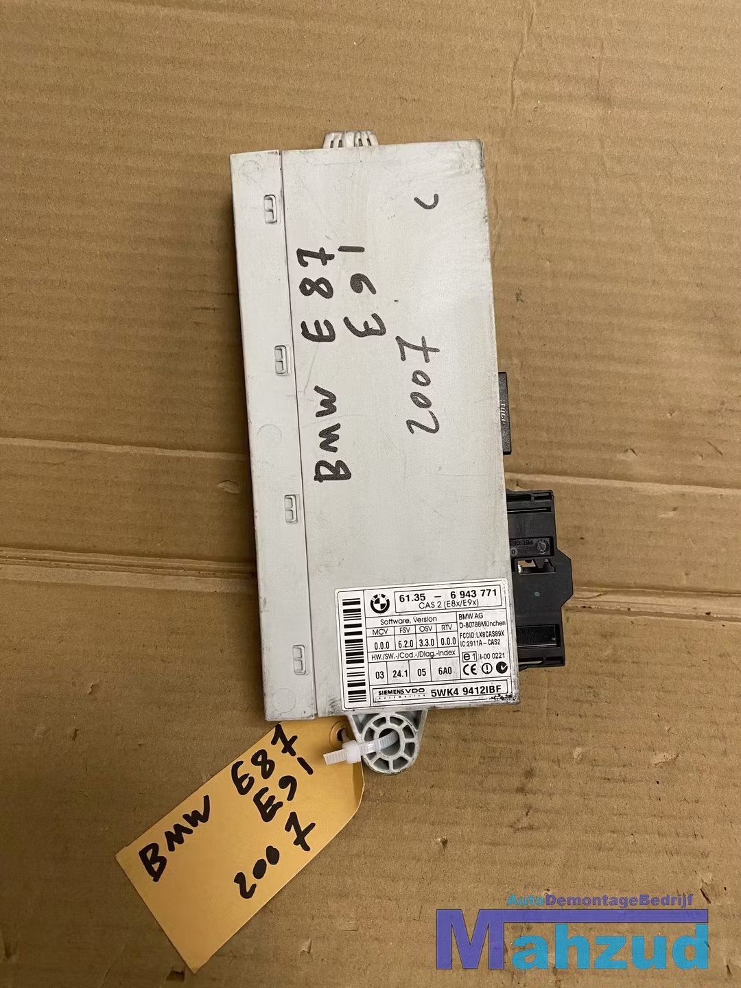 BMW E87 E90 E91 BCM sam module 6943771 61356943771, Petuelring 130
80788  Munich, DE, Gebruikt, Info@bmw.de, Ophalen of Verzenden