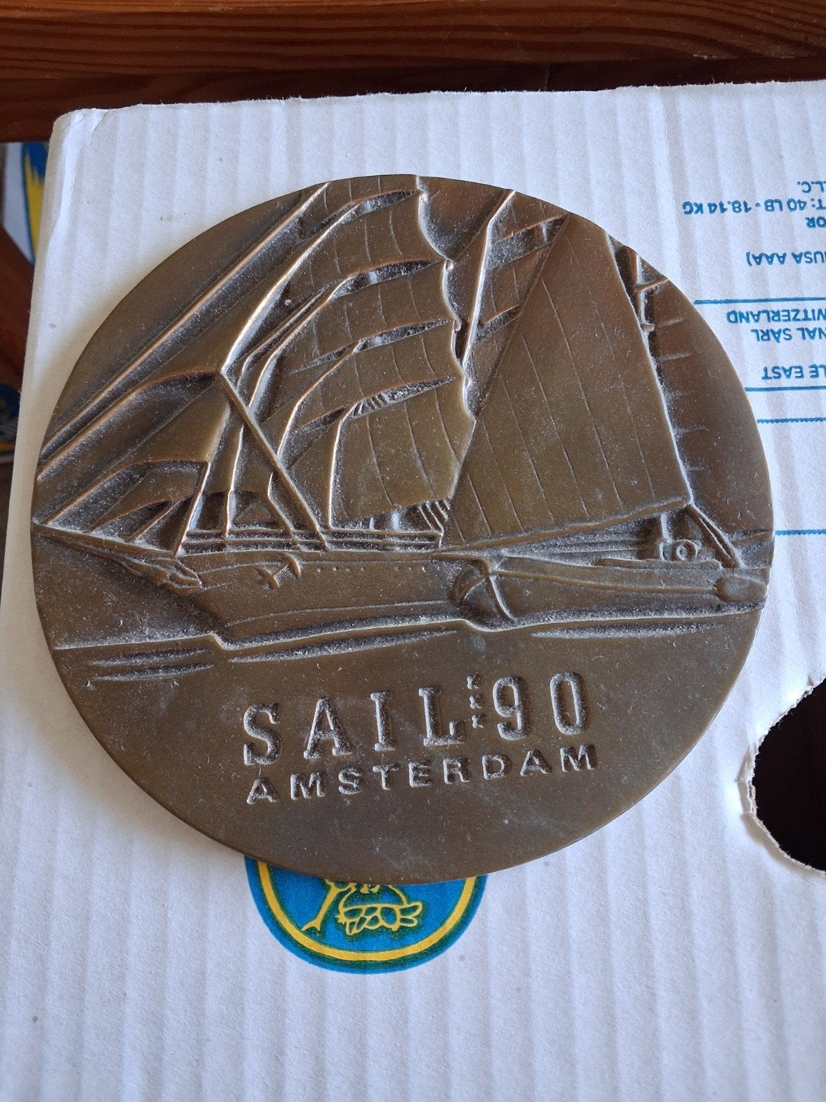 Bronzen Herdenkingsplakette Sail Amsterdam 1990, Ophalen