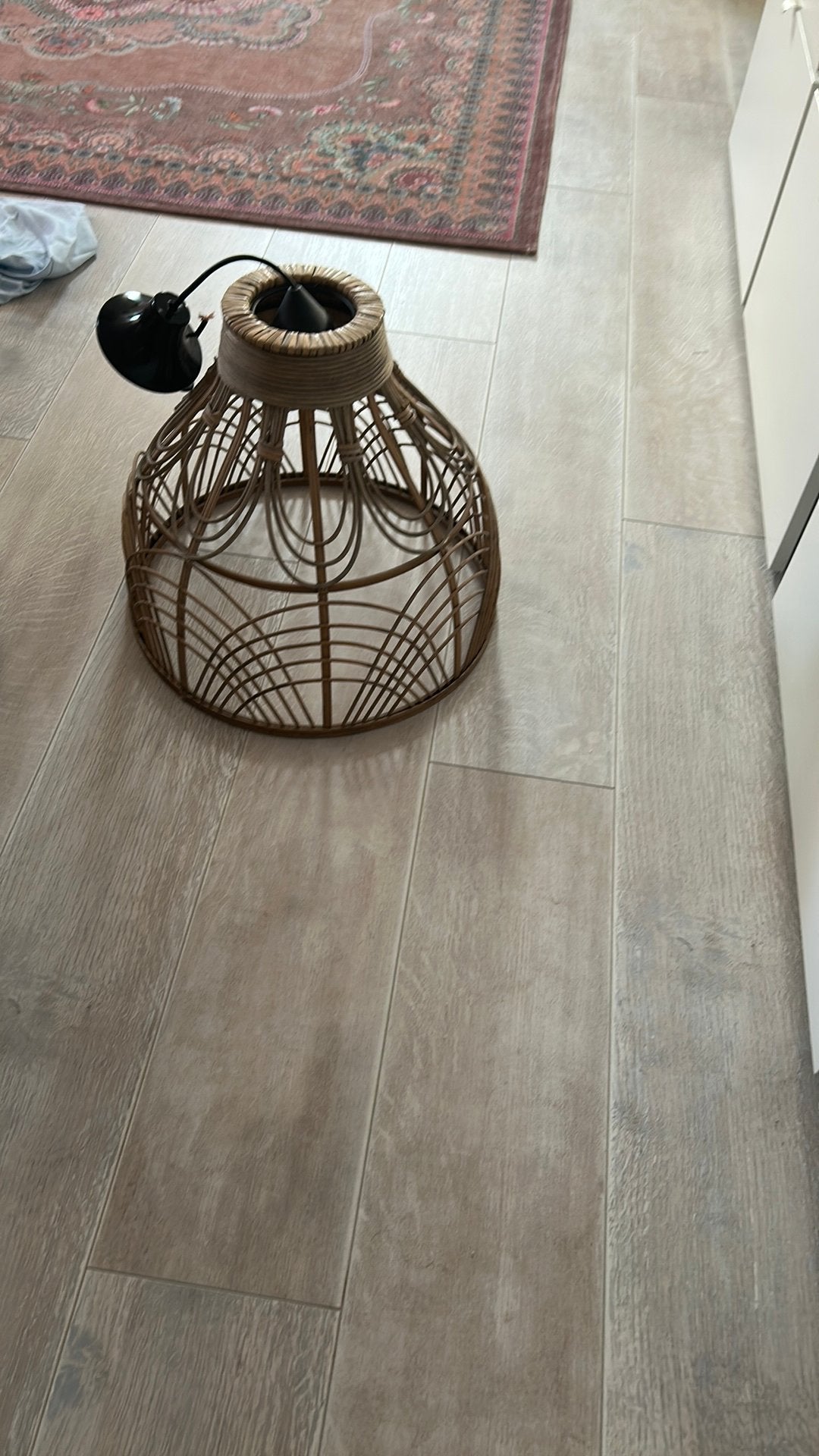 Hanglamp rotan, Ophalen of Verzenden, Zo goed als nieuw, Rond