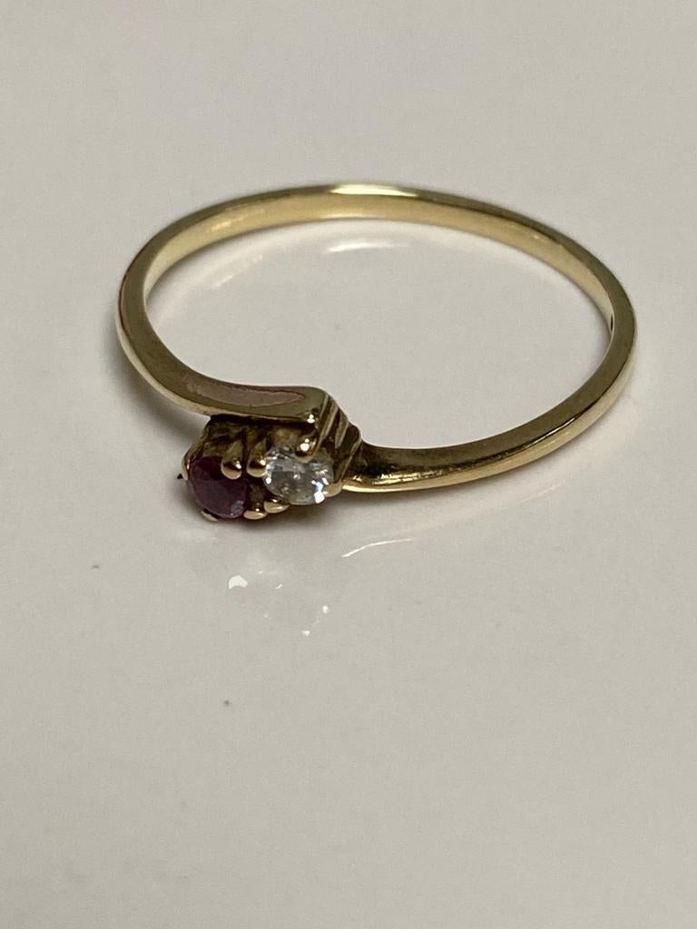 Geel gouden ring stenen, Sieraden, Tassen en Uiterlijk, Antieke sieraden, Verzenden, Goud, Ring