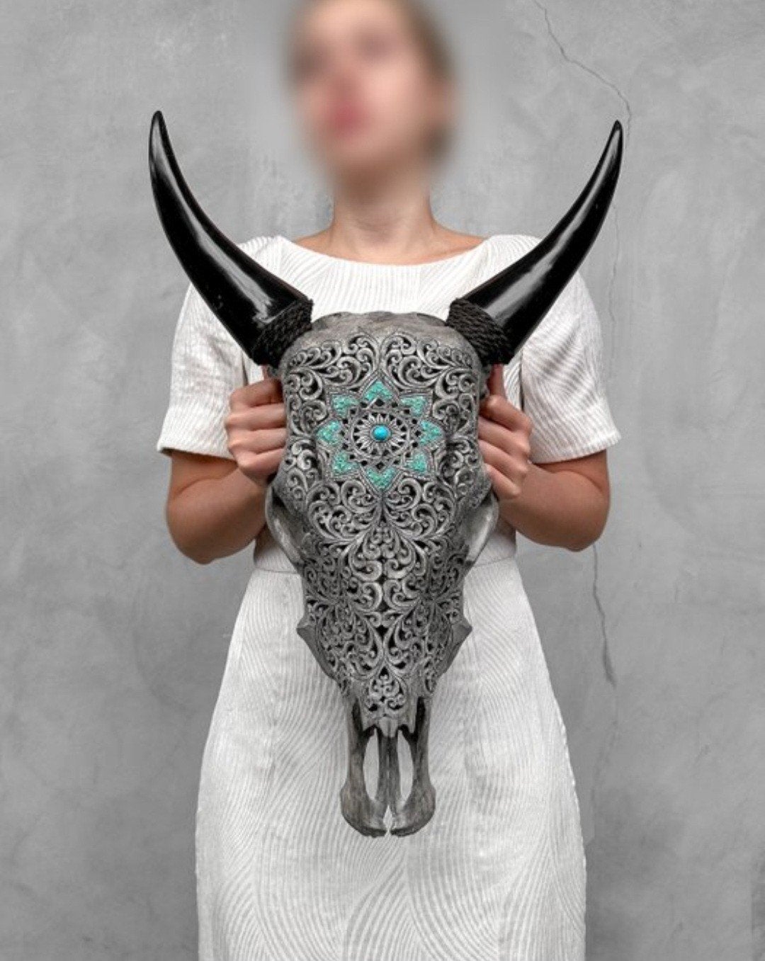 Indonesische bos taurus schedel, Ophalen of Verzenden, Handgemaakt, 20 - 50 cm, Azië