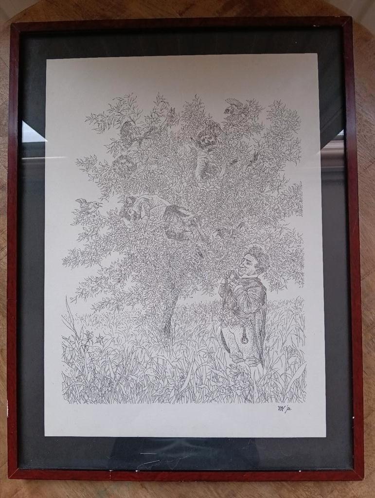 Zeefdruk/Litho door Peter Vos handgesigneerd 1972, Ophalen of Verzenden