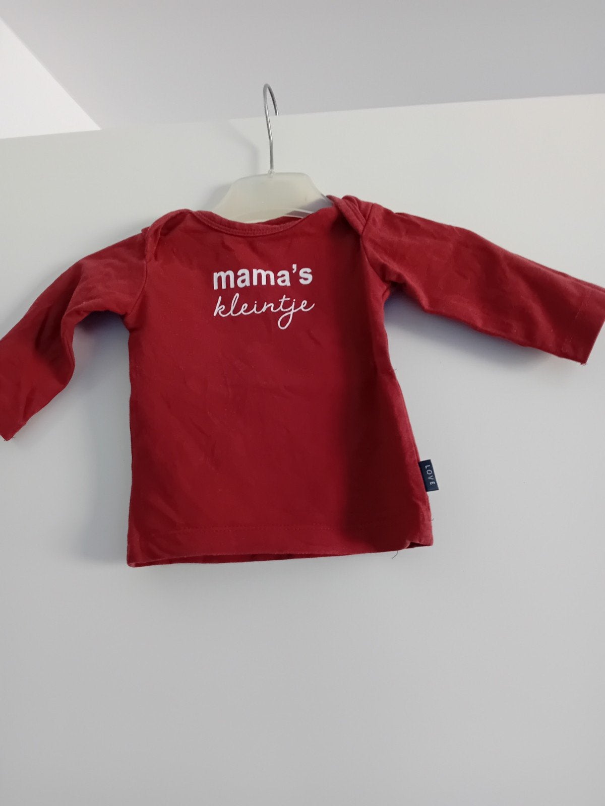Prenatal longsleeve 'mama's kleintje' maat 56 katoen/elastan, Kinderen en Baby's, Babykleding | Maat 56, Gebruikt, Jongetje of Meisje