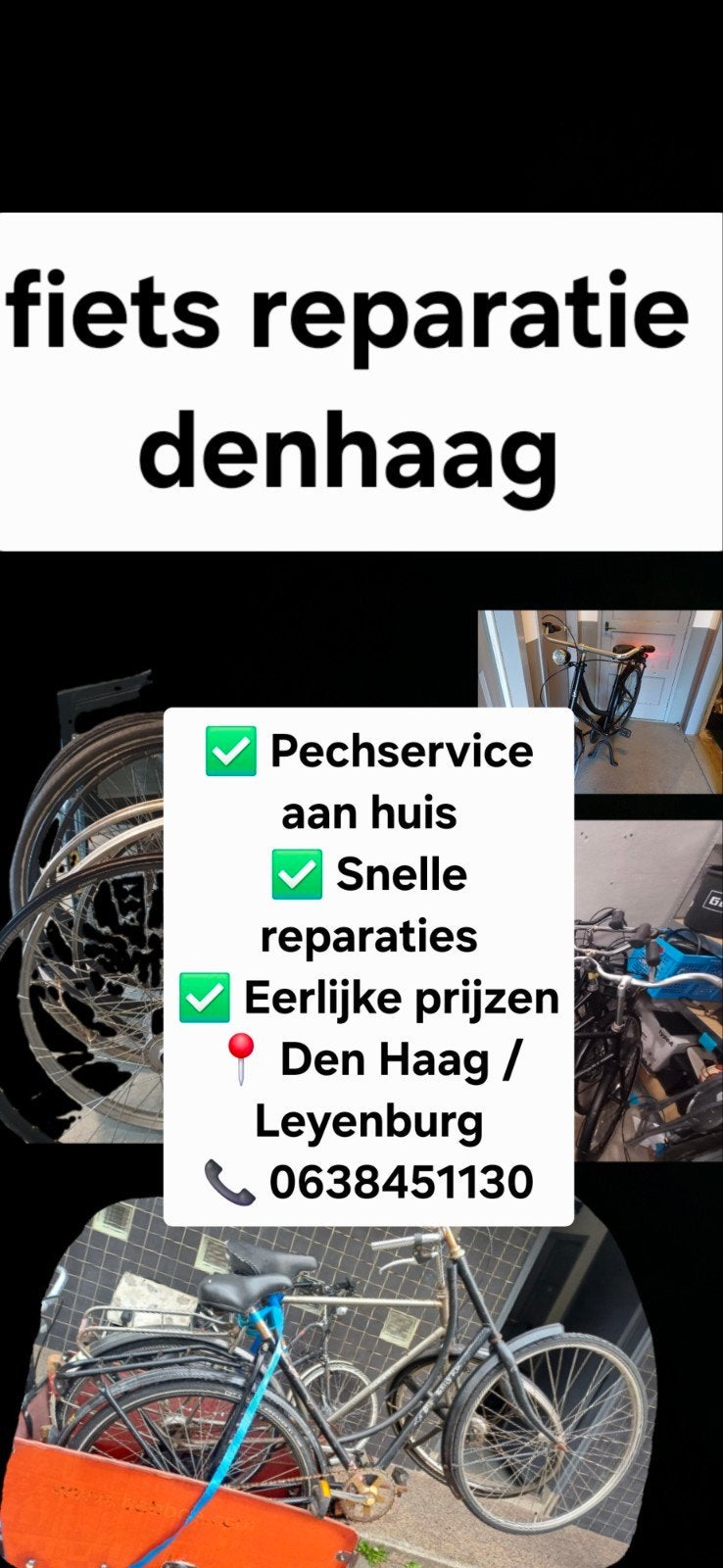 Fietsreparatie  /  fietsenmaker denhaag, Eén persoon