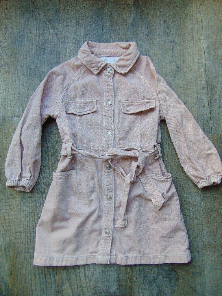 Jurk roze spijkerjurk Zara maat 116 jurkje met ceintuur, Kinderen en Baby's, Kinderkleding | Maat 116, Meisje, Ophalen of Verzenden