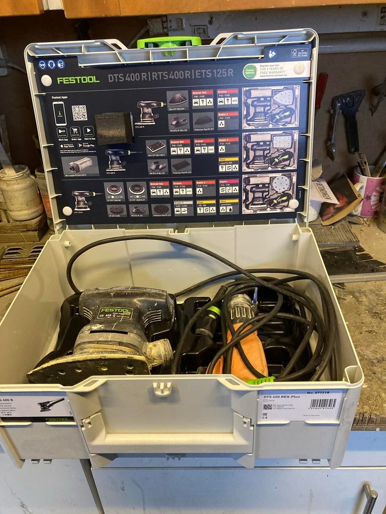 Defecte Festool DS 400 Q vlakschuurmachine in systainer, Ophalen, Gebruikt, Minder dan 600 watt, Vlakschuurmachine