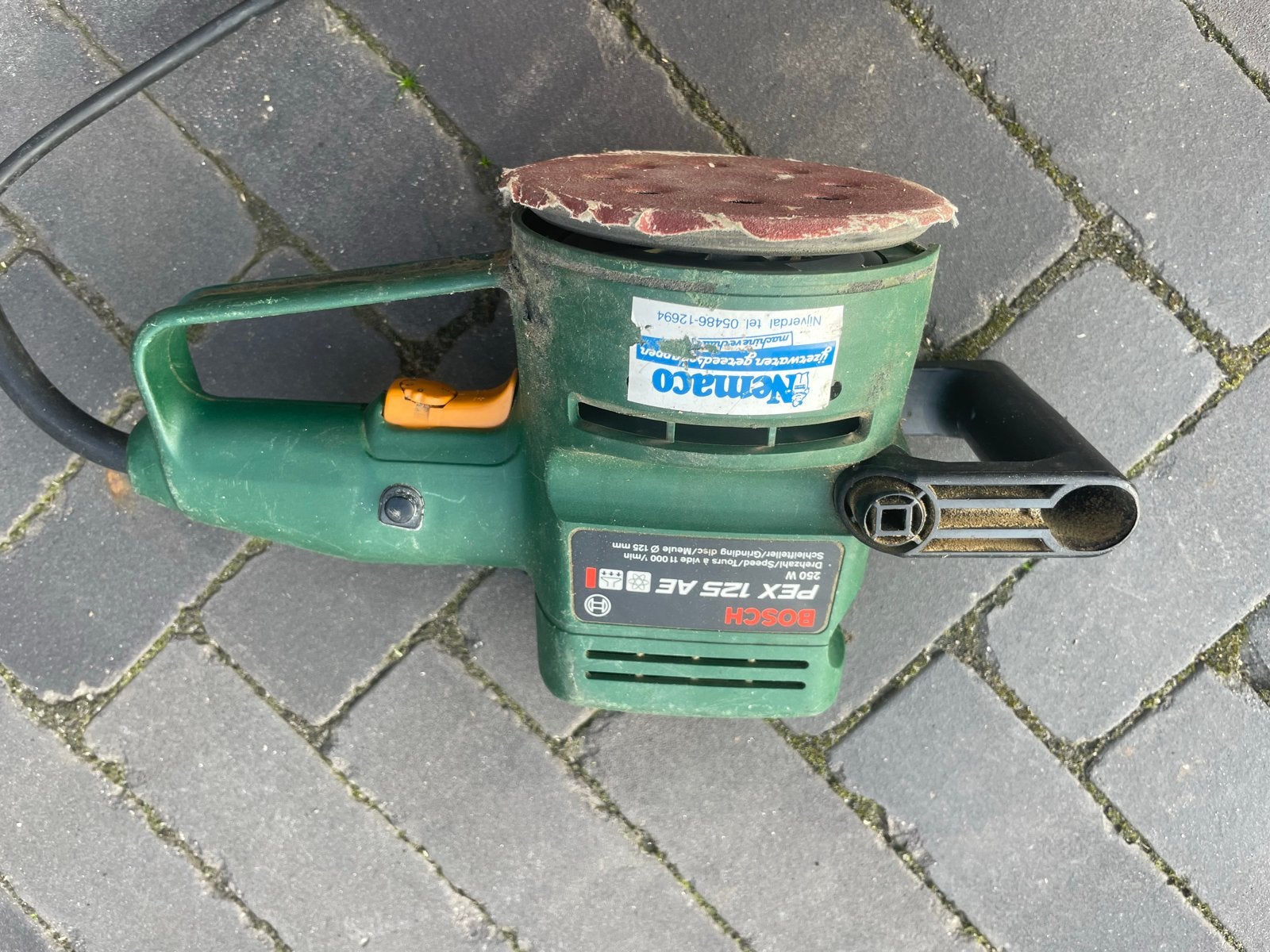 Bosch PEX 125 AE Excentrische Schuurmachine, Ophalen of Verzenden, Gebruikt, Minder dan 600 watt, Excentrische schuurmachine