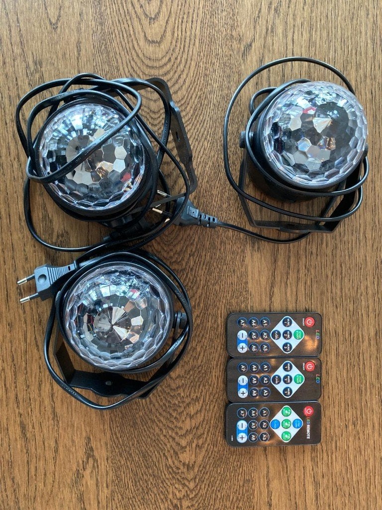 Discolamp Disco Lamp Lights x3, Ophalen, Zo goed als nieuw, Feestartikel, Verjaardag