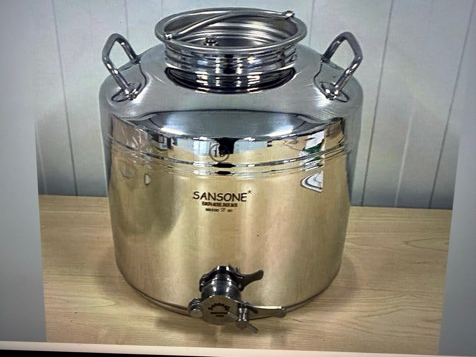 Sansone RVS Voorraadpot met Tapkraan - 15 Liter, Ophalen, Zilver, Zo goed als nieuw, Voorraadpot