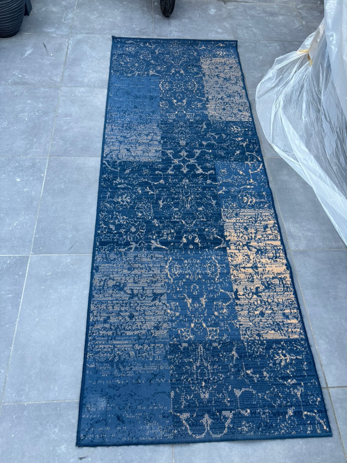 Loper tapijt 90x250, Ophalen, Gebruikt, Blauw, 200 cm of meer