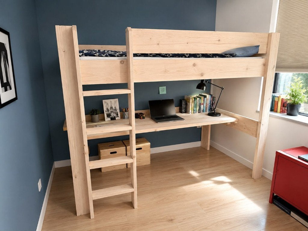 Rockwood Hoogslaper Bas 90x200 – massief steigerhout, Ophalen, Eenpersoons, Zo goed als nieuw, 200 cm