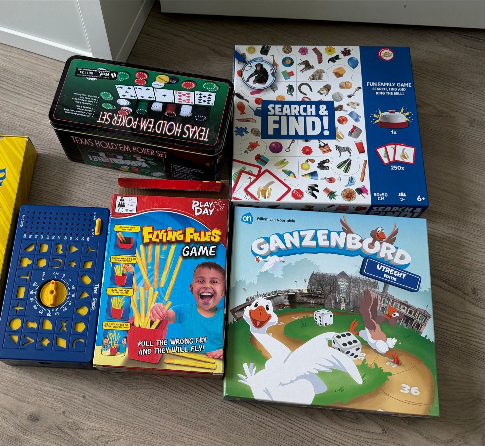 Diverse Bordspellen: Ganzenbord, Search & Find, Poker & meer, Een of twee spelers, Ophalen, Gebruikt