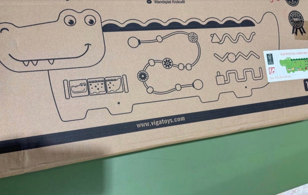Viga Toys Krokodil Wandspel - Educatief Houten Speelgoed, Ophalen of Verzenden, Nieuw, Speelkleed