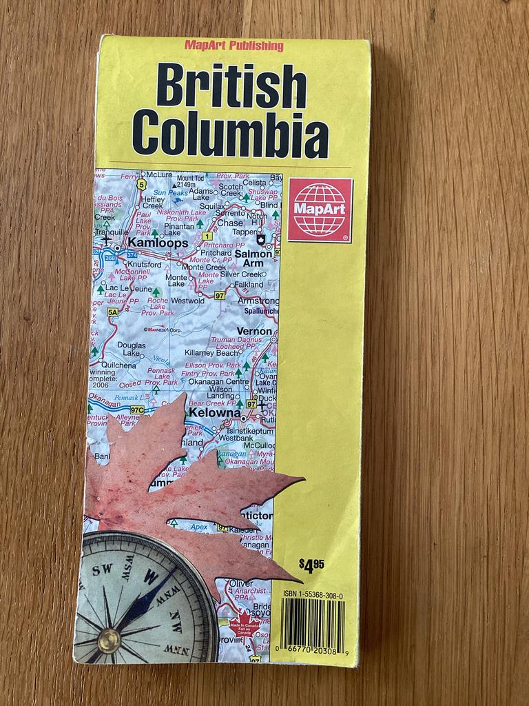 Routekaart British Columbia Canada - MapArt Publishing, Ophalen of Verzenden, Gelezen, Noord-Amerika