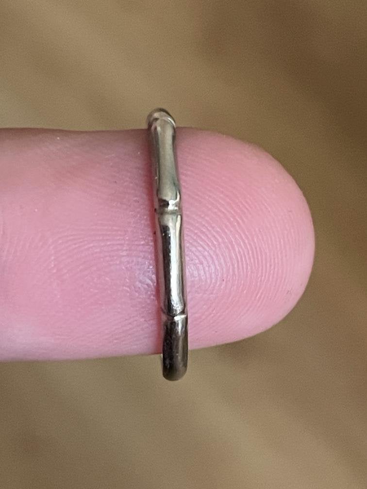 14 karaat witgouden ring bamboe model, Ophalen, Wit, Zo goed als nieuw, 17 tot 18