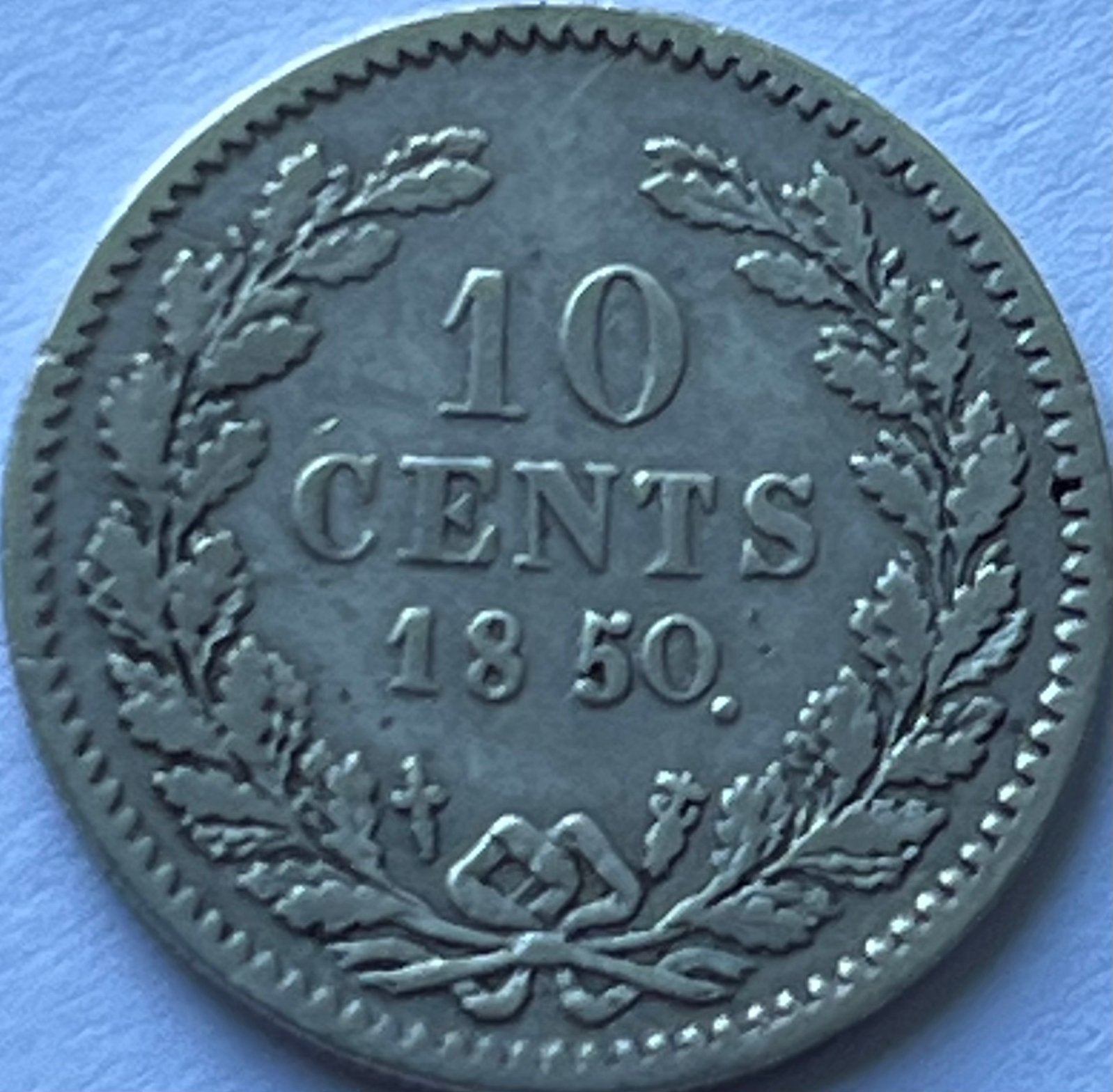 Zilveren dubbeltje 1850, Koning Willem III, Zilver, Ophalen of Verzenden, 10 cent