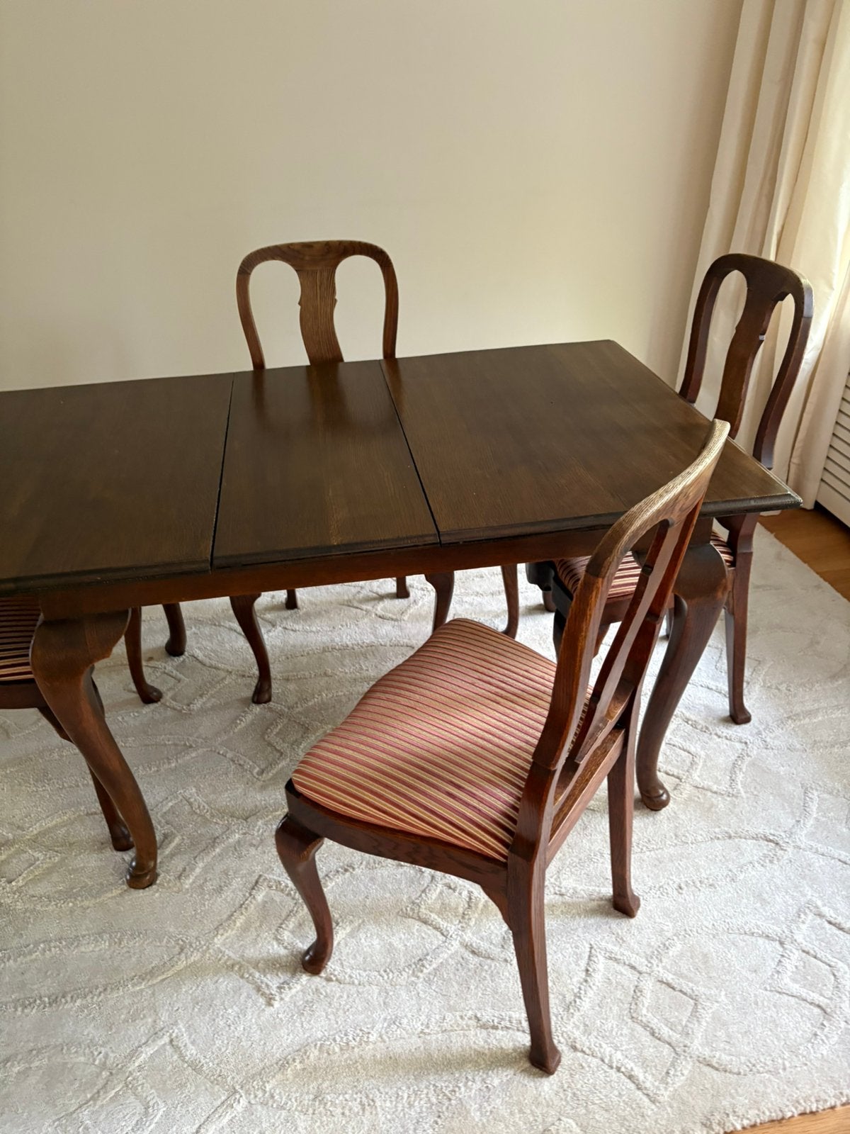 Antieke Hollandse eiken eethoek, Ophalen, Gebruikt, Klassiek / antiek, 4 tot 6 stoelen