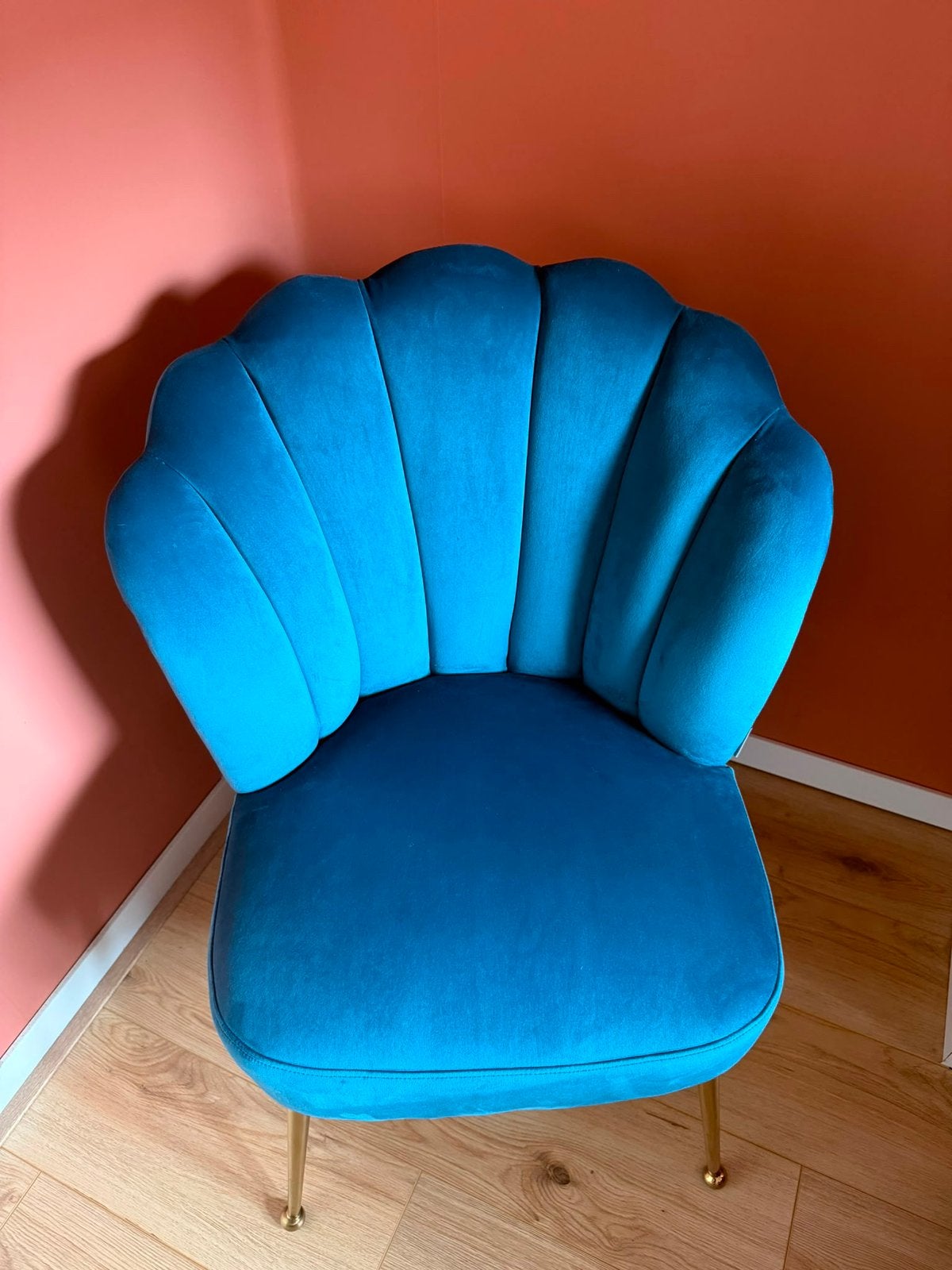 Stijlvolle Petrolblauw schelpstoel Richmond Interiors, Ophalen, Blauw, Zo goed als nieuw, Eén