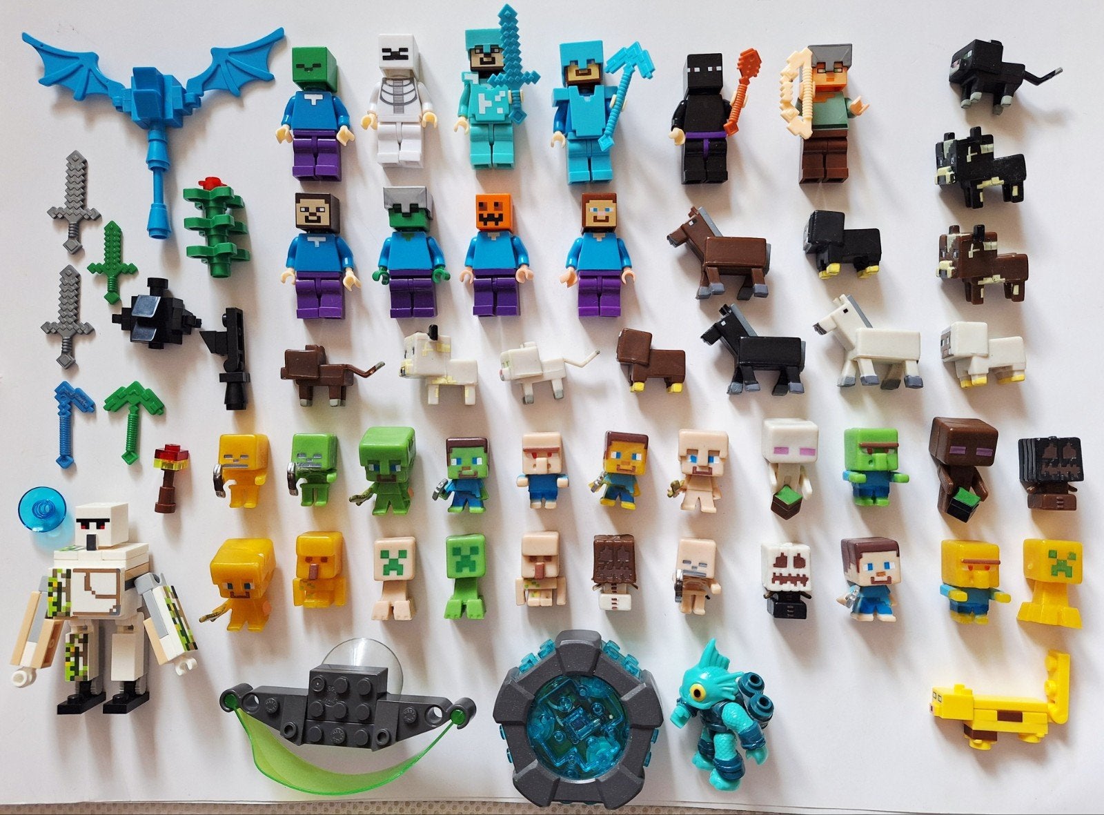 Minecraft figuren en accessoires (geen Lego), Kinderen en Baby's, Speelgoed | Bouwstenen, Ophalen of Verzenden, Gebruikt, Overige merken
