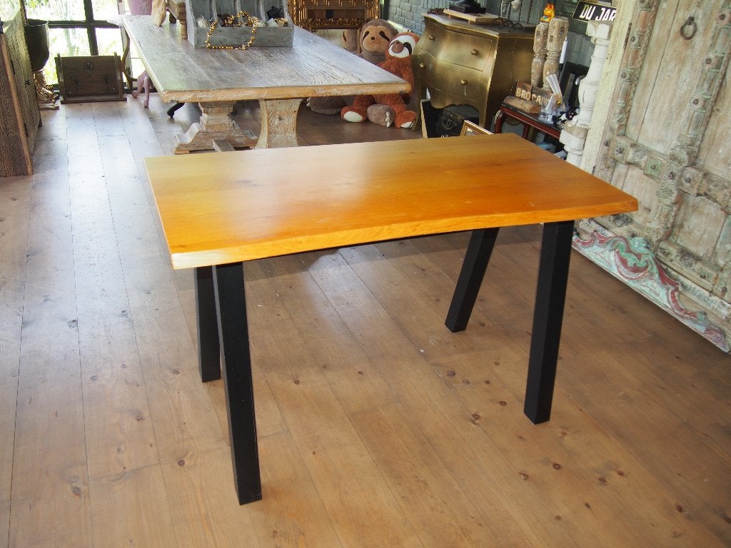 Modern Stevig Houten Bureau/Knutseltafel 120x59x76 cm, Ophalen, Overige typen, Gebruikt, 120 cm