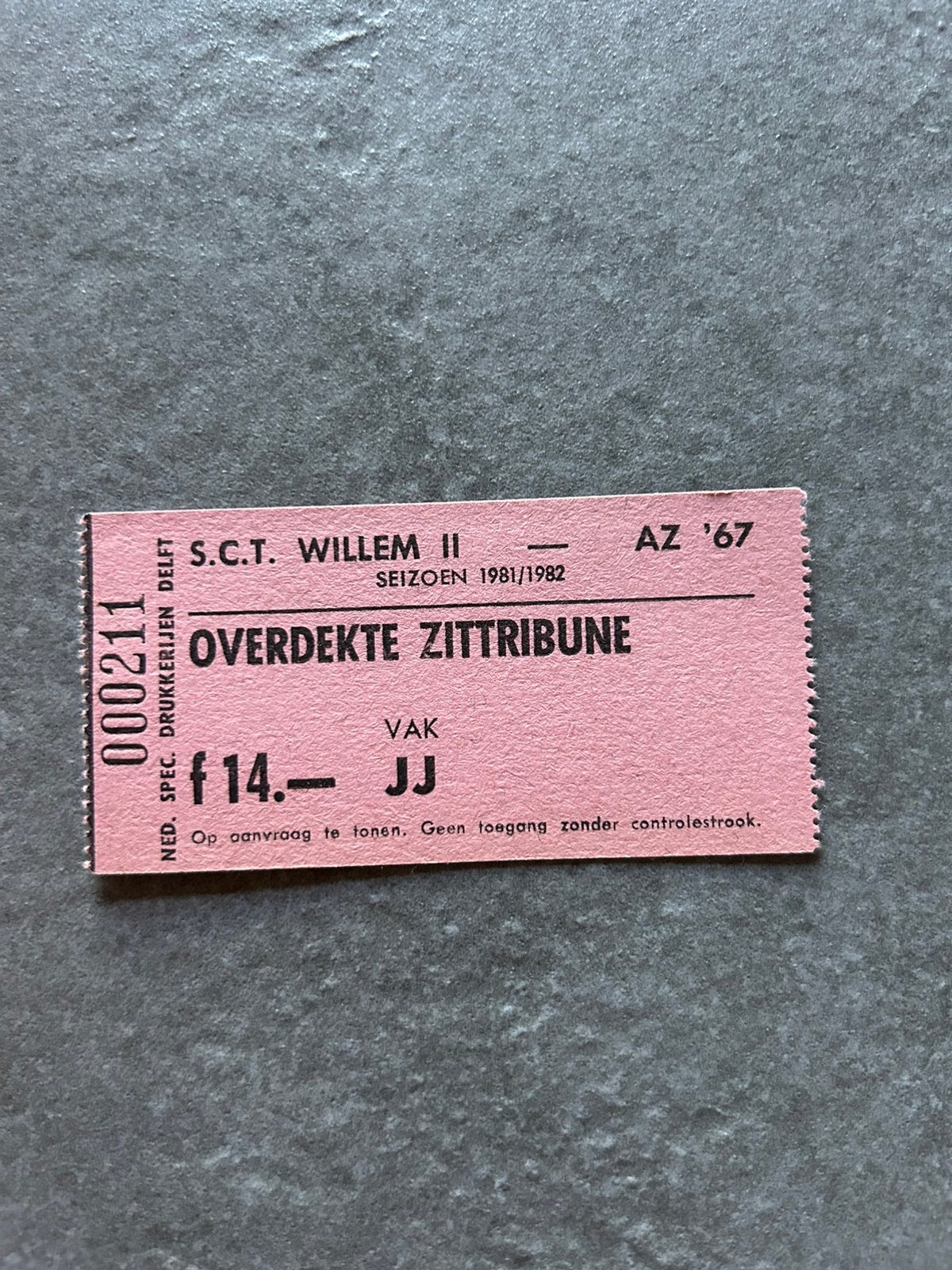 Willem II - AZ’67 ticket, Ophalen of Verzenden, Willem II, Overige typen