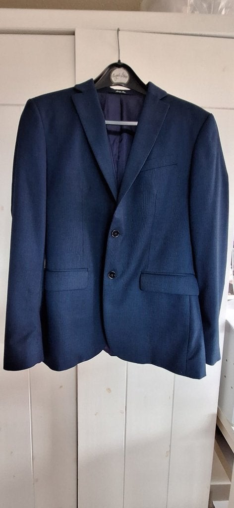 Blauw herenkostuum, Kleding | Heren, Kostuums en Colberts, Ophalen of Verzenden, Zo goed als nieuw, Mango, Maat 48/50 (M)