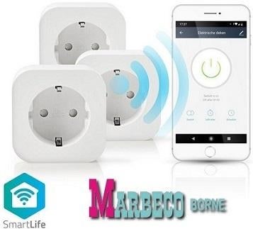 SmartLife Wi-Fi Smart Plug Stopcontact, 3-Pack, 3680 watt, Nedis SmartLife, Overige typen, Nieuw, Overige fittingen