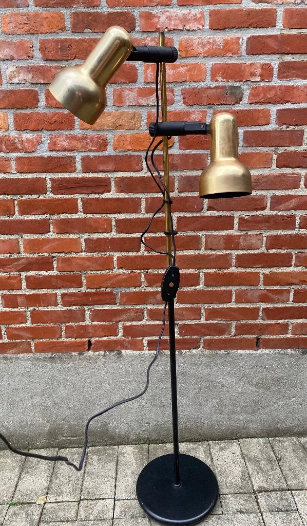 Vintage  dubbele spotlamp / vloerlamp – 130 cm hoog, Ophalen, Gebruikt, 100 tot 150 cm