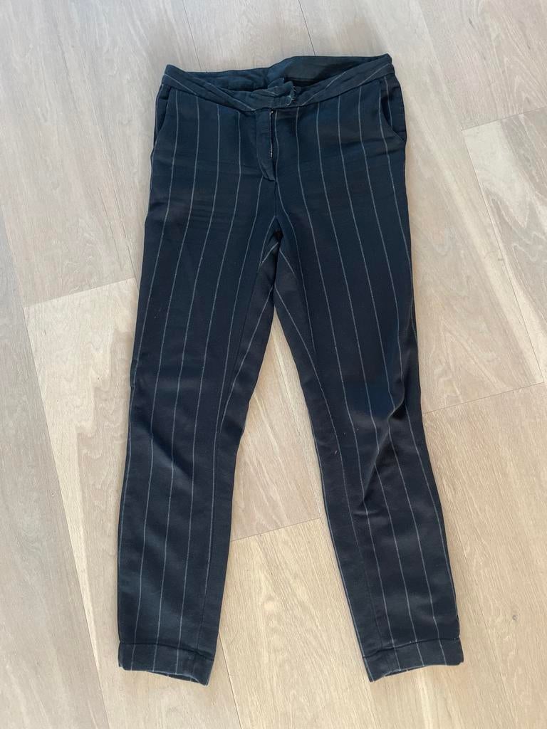 Penn & Ink N.Y. gestreepte broek, maat 36, Zwart, Ophalen of Verzenden, Maat 36 (S), Lang