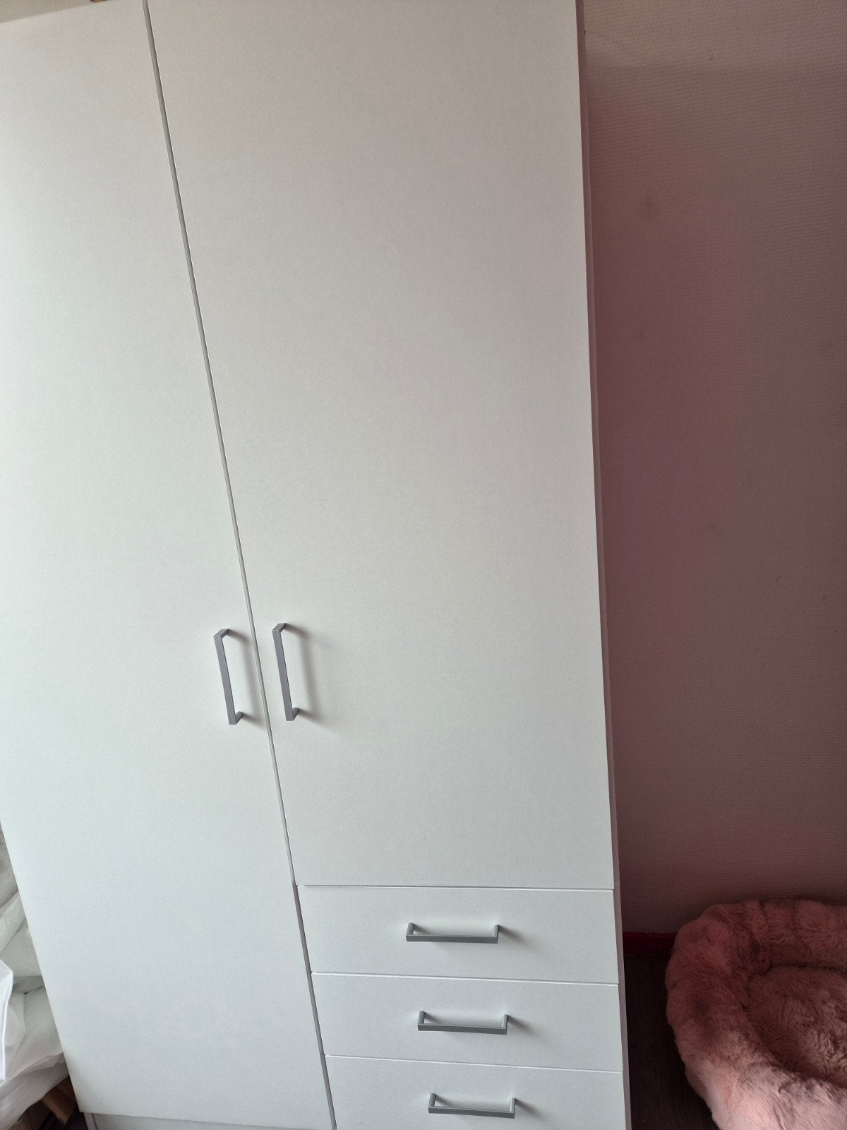 Witte kledingkast van JYSK met planken, hangruimte en lades, Ophalen, Zo goed als nieuw, 50 tot 100 cm, 150 tot 200 cm