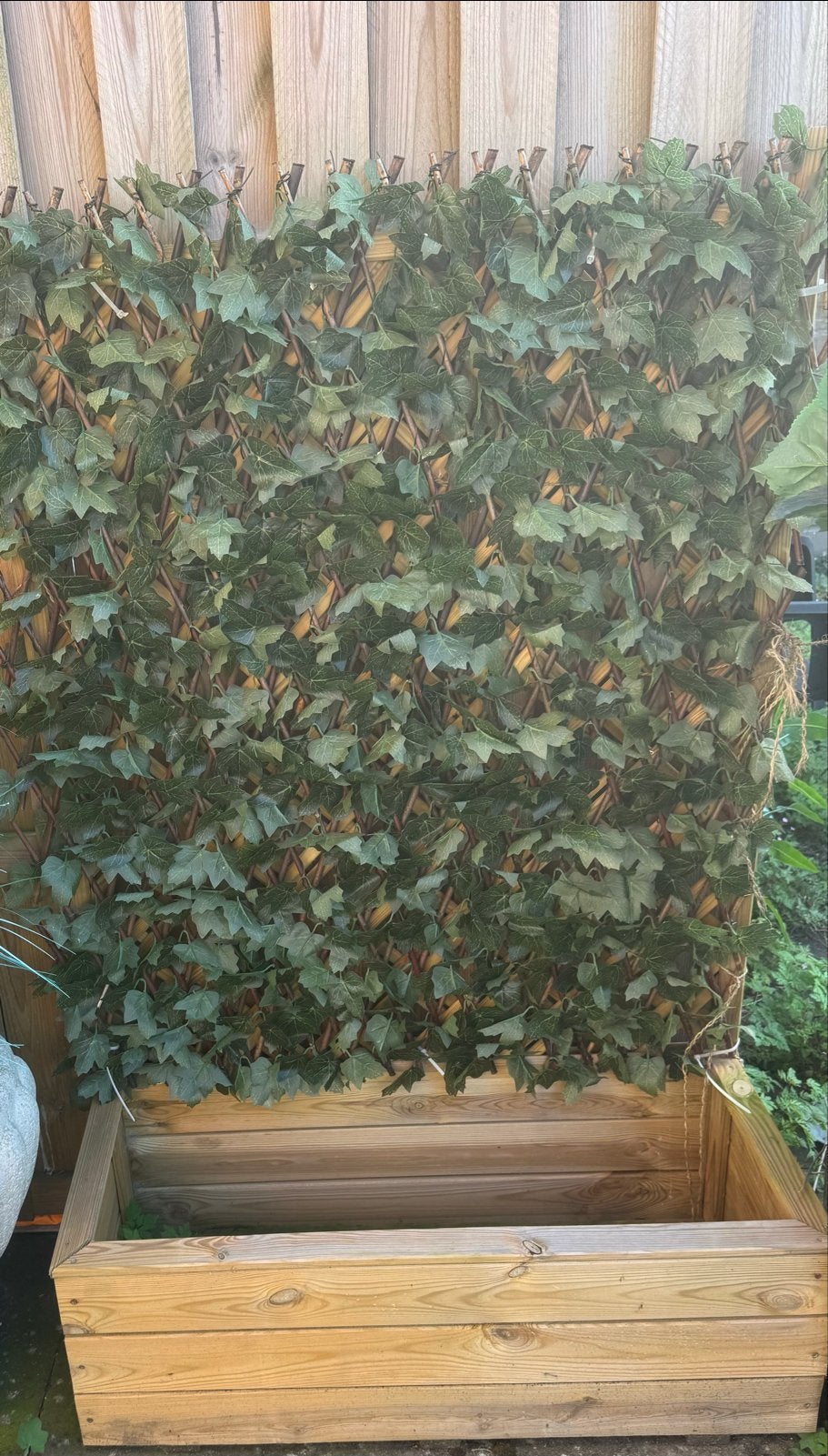 Houten plantenbak met kunsthaag, Ophalen, Gebruikt