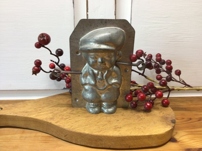 Brocante metalen chocoladevorm, Antiek en Kunst, Ophalen of Verzenden