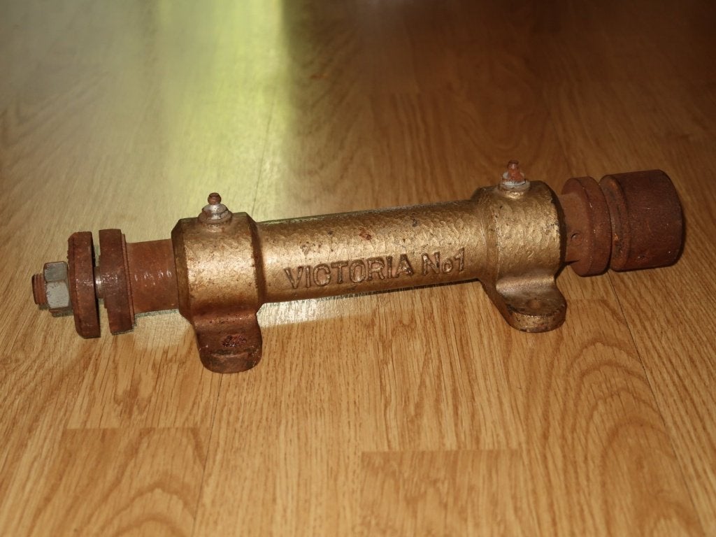 vintage Victoria No1 cirkelzaagas zaagbankas Nr.1 aandrijfas, Verzenden, Gebruikt