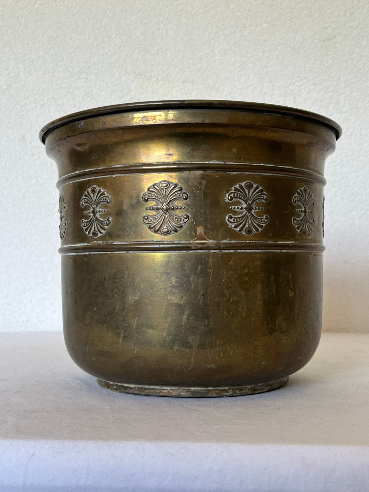 Antieke Koperen Bloempot Plantenbak Jugendstil Reliëf, Antiek en Kunst, Antiek | Koper en Brons, Ophalen of Verzenden, Koper
