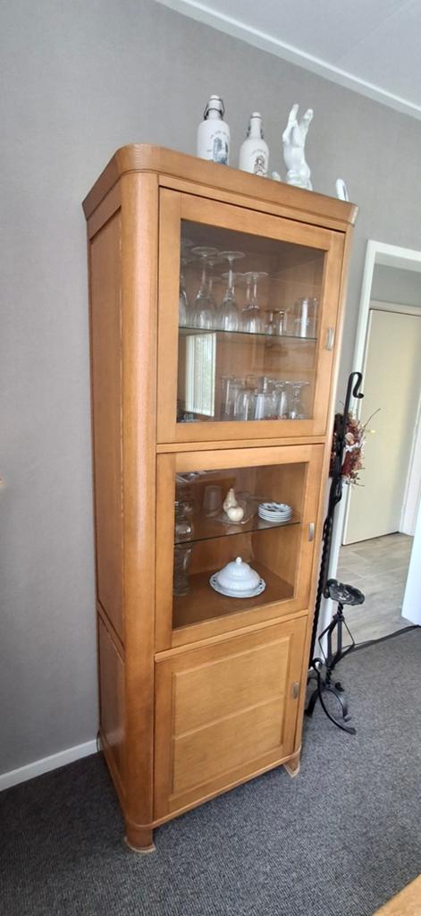 Nette vitrinekast, Huis en Inrichting, Kasten | Vitrinekasten, Gebruikt, 200 cm of meer, 50 tot 100 cm, 25 tot 50 cm, Met deur(en)