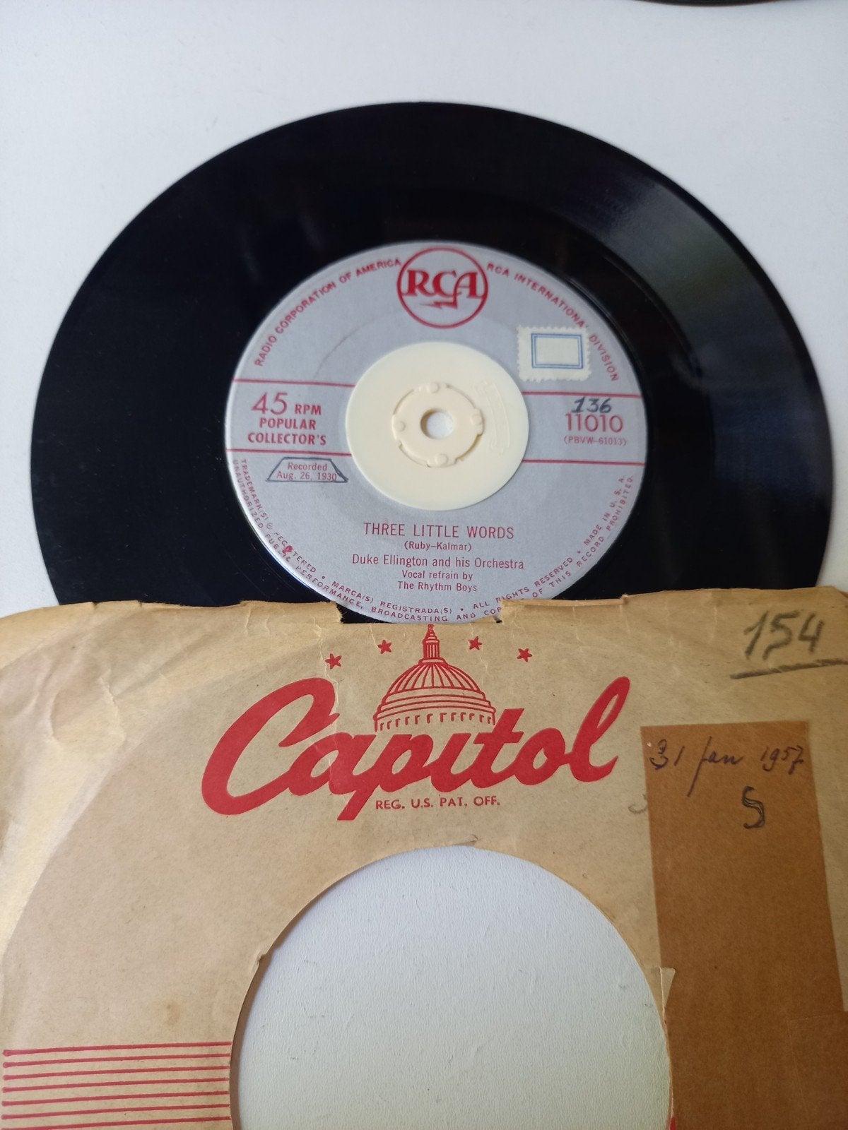 Duke Ellington - Three Little Words (RCA 45 RPM), Cd's en Dvd's, Gebruikt, Originele persing, 7 inch, Ophalen of Verzenden