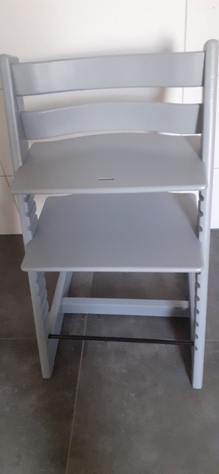 grijze stokke stoel, Ophalen, Zo goed als nieuw, Meegroeistoel