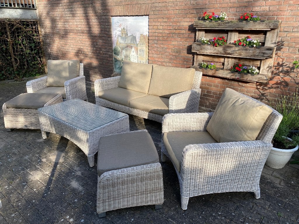 Loungeset 4 persoons, Tuin en Terras, Ophalen, 5 zitplaatsen, Kunststof, Gebruikt