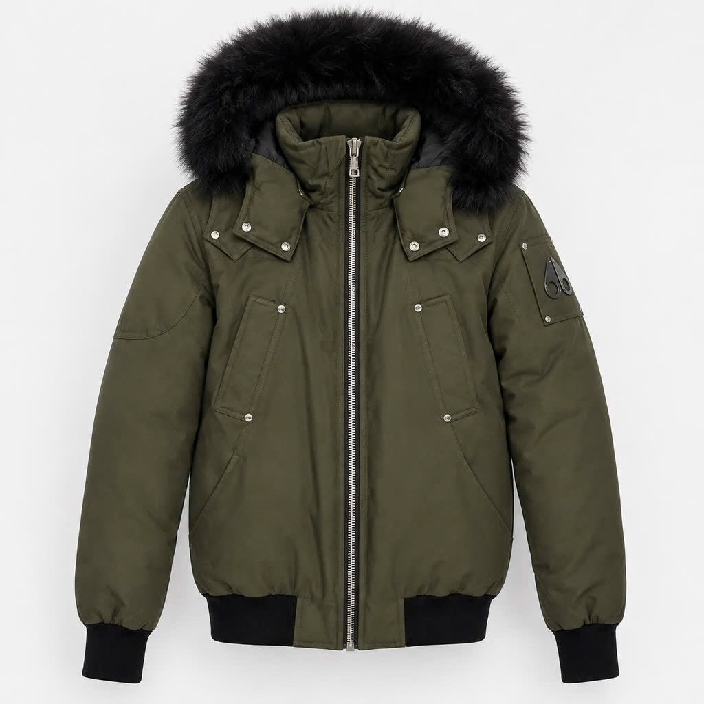 Moose Knuckles Bomber Jas - Groen met Zwarte Bontkraag, Ophalen of Verzenden, Nieuw, Maat 56/58 (XL), Groen
