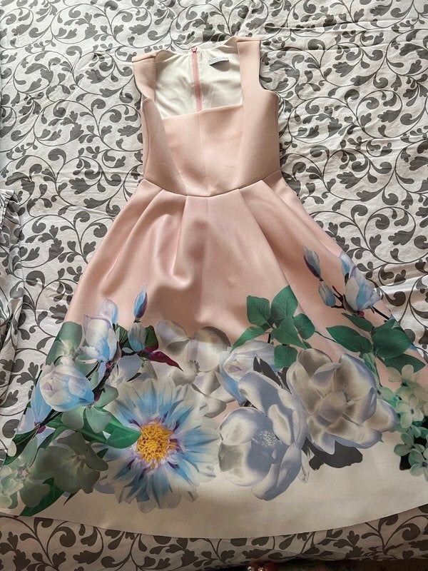 City Goddess prachtig roze bloemen jurk mooi decolleté 38, Maat 38/40 (M), Nieuw, Onder de knie, City Goddess