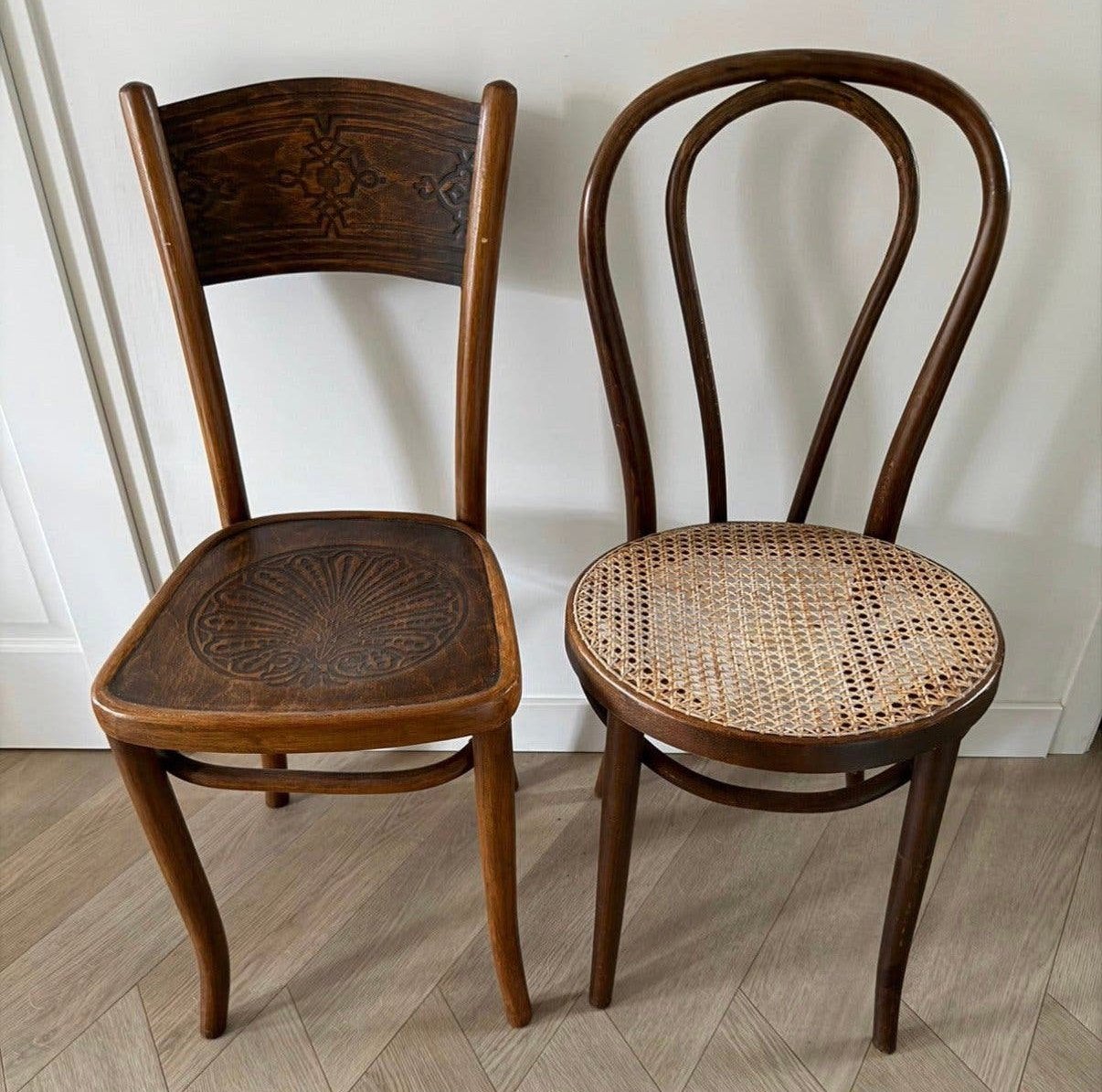 4 Thonet zeldzame stoelen, Ophalen, Bruin, Zo goed als nieuw, Vier