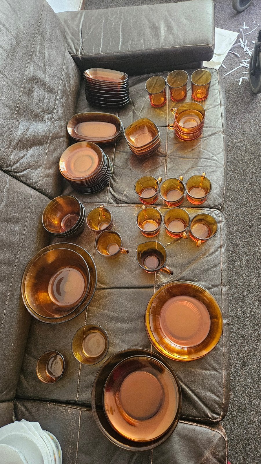 Vintage Amberkleurig Duralex Servies uit Frankrijk, Ophalen of Verzenden